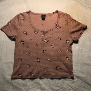 Wild Fable | pink floral cropped top